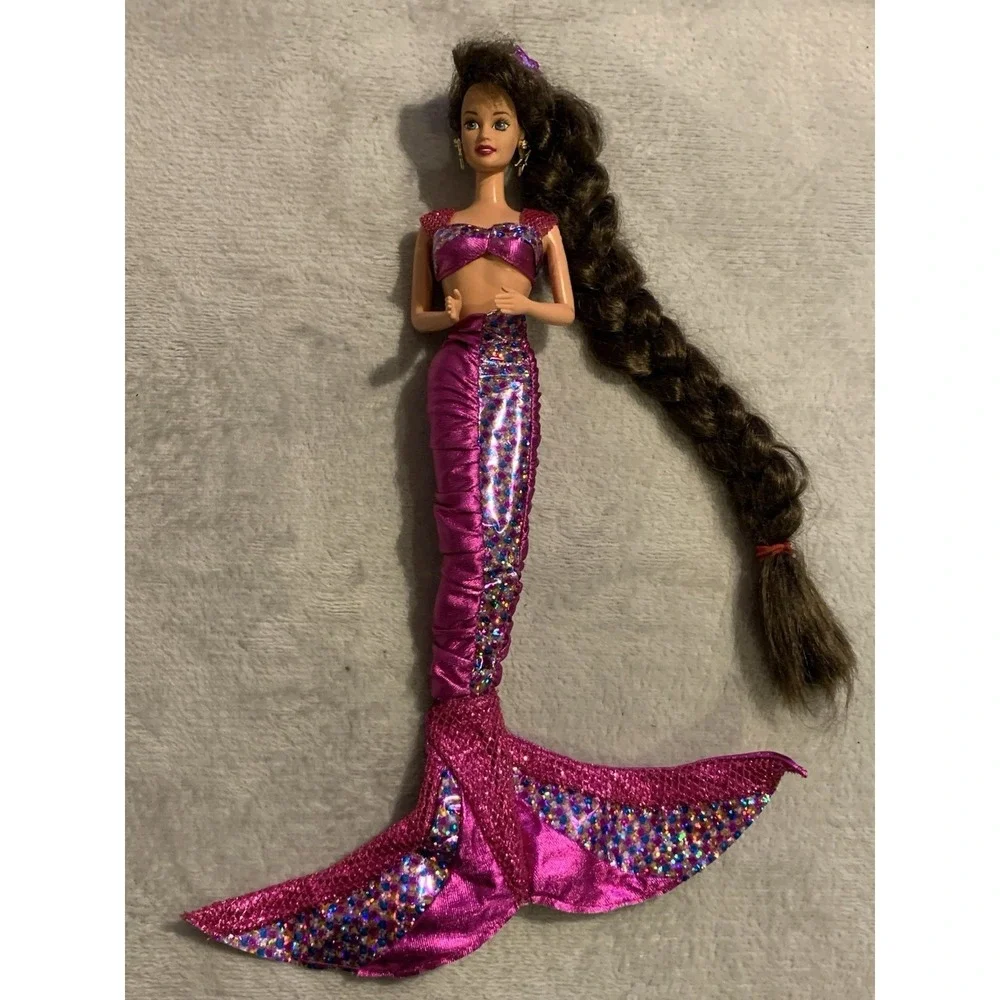Vintage Jewel Hair Mermaid Teresa Barbie Doll Mattel 1995 With Earrings Outfit